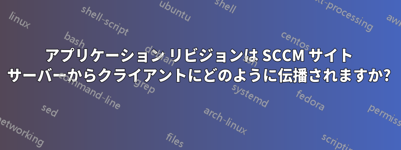 アプリケーション リビジョンは SCCM サイト サーバーからクライアントにどのように伝播されますか?