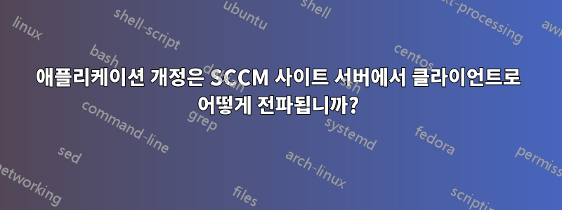 애플리케이션 개정은 SCCM 사이트 서버에서 클라이언트로 어떻게 전파됩니까?