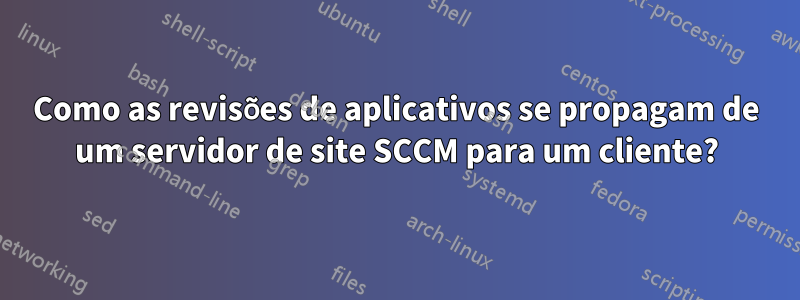 Como as revisões de aplicativos se propagam de um servidor de site SCCM para um cliente?