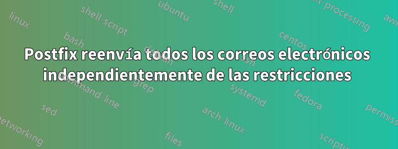 Postfix reenvía todos los correos electrónicos independientemente de las restricciones