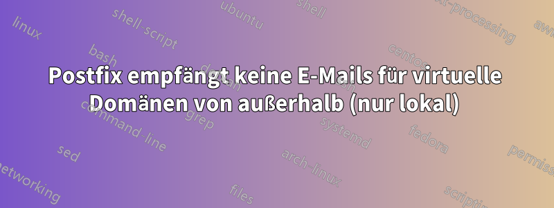 Postfix empfängt keine E-Mails für virtuelle Domänen von außerhalb (nur lokal)