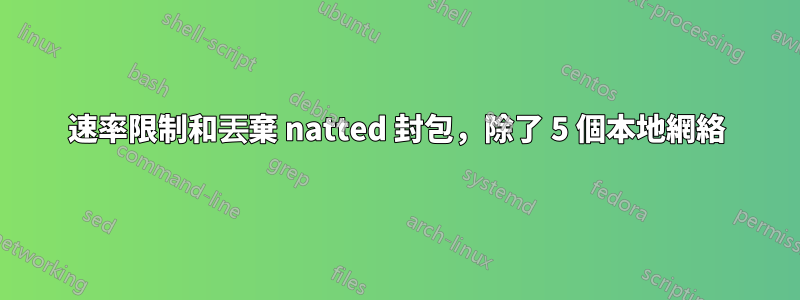 速率限制和丟棄 natted 封包，除了 5 個本地網絡