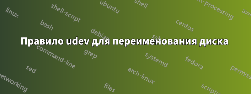 Правило udev для переименования диска