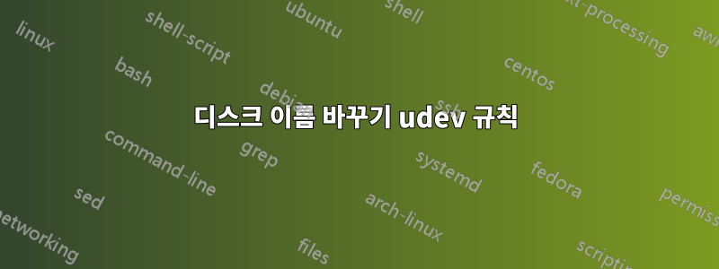 디스크 이름 바꾸기 udev 규칙