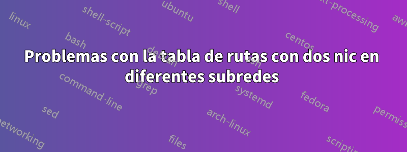 Problemas con la tabla de rutas con dos nic en diferentes subredes