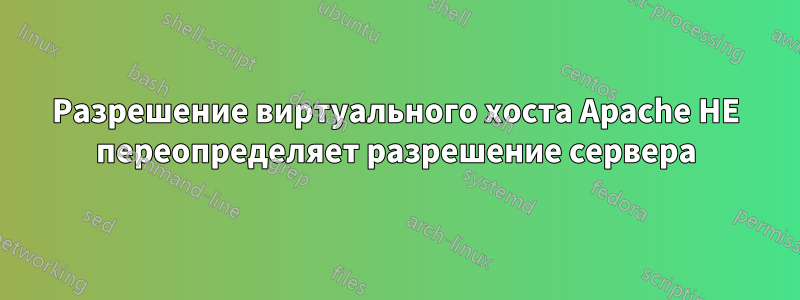 Разрешение виртуального хоста Apache НЕ переопределяет разрешение сервера