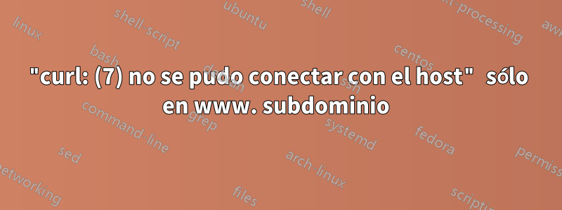 "curl: (7) no se pudo conectar con el host" sólo en www. subdominio 