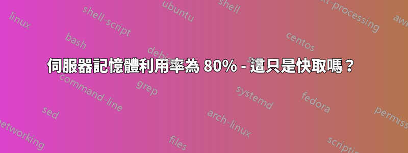 伺服器記憶體利用率為 80% - 這只是快取嗎？