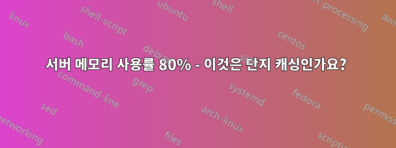 서버 메모리 사용률 80% - 이것은 단지 캐싱인가요?