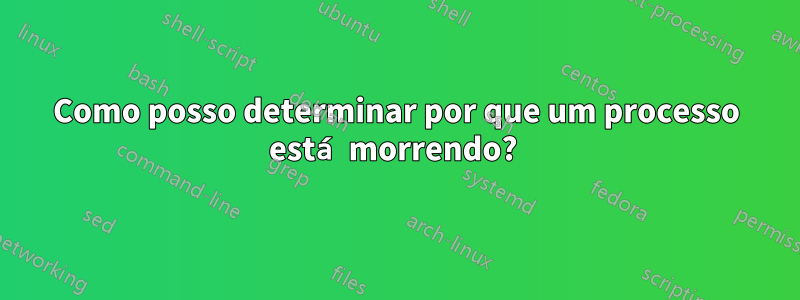 Como posso determinar por que um processo está morrendo? 