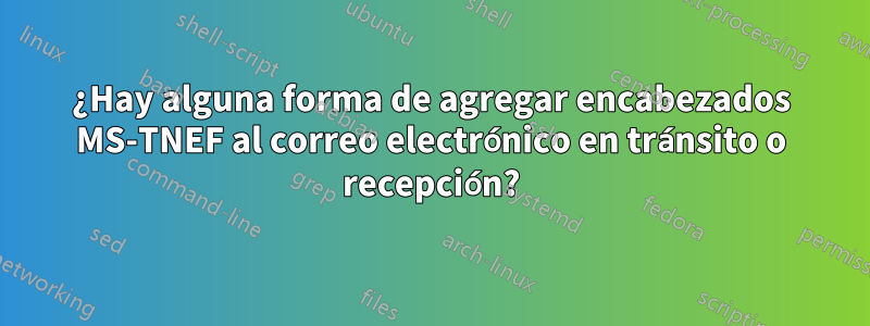 ¿Hay alguna forma de agregar encabezados MS-TNEF al correo electrónico en tránsito o recepción?