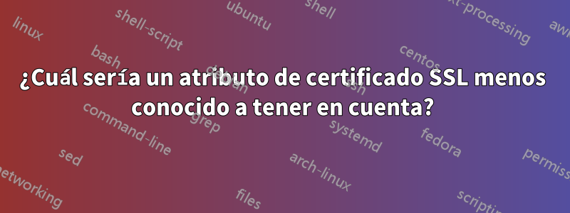 ¿Cuál sería un atributo de certificado SSL menos conocido a tener en cuenta?