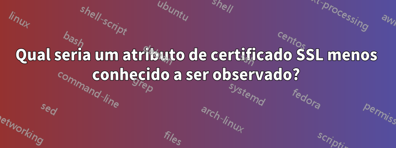 Qual seria um atributo de certificado SSL menos conhecido a ser observado?