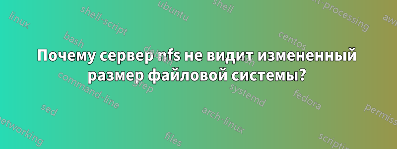 Почему сервер nfs не видит измененный размер файловой системы?