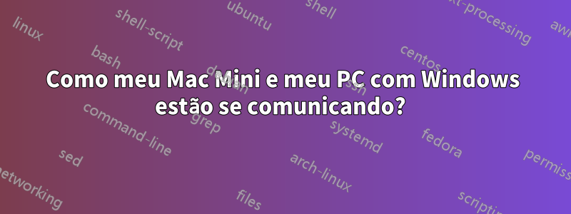 Como meu Mac Mini e meu PC com Windows estão se comunicando? 