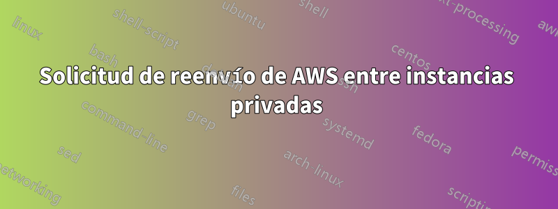 Solicitud de reenvío de AWS entre instancias privadas