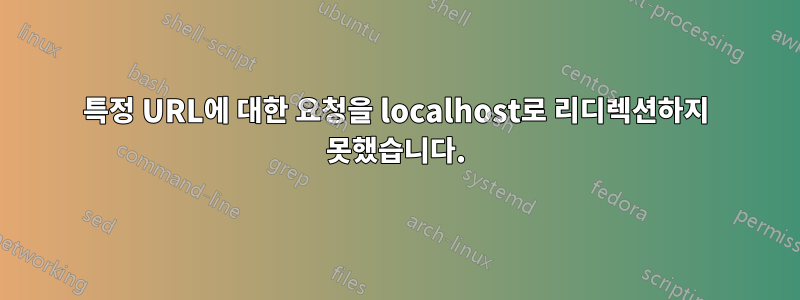 특정 URL에 대한 요청을 localhost로 리디렉션하지 못했습니다.