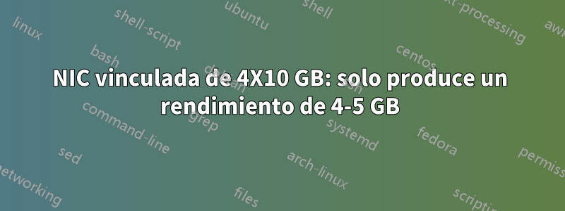 NIC vinculada de 4X10 GB: solo produce un rendimiento de 4-5 GB