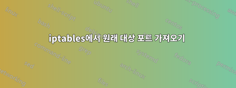 iptables에서 원래 대상 포트 가져오기