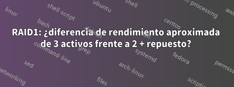 RAID1: ¿diferencia de rendimiento aproximada de 3 activos frente a 2 + repuesto?