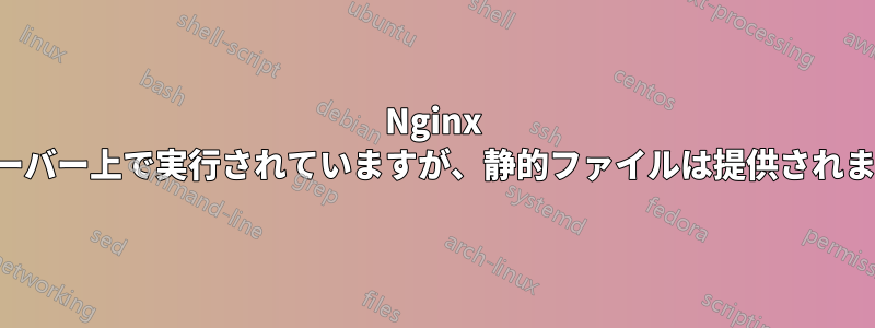 Nginx はサーバー上で実行されていますが、静的ファイルは提供されません