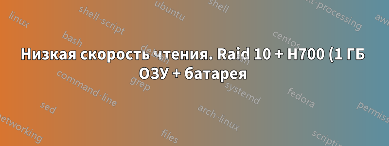 Низкая скорость чтения. Raid 10 + H700 (1 ГБ ОЗУ + батарея) + 4x 450 Hitachi 15K