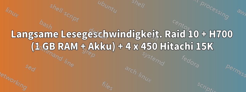 Langsame Lesegeschwindigkeit. Raid 10 + H700 (1 GB RAM + Akku) + 4 x 450 Hitachi 15K