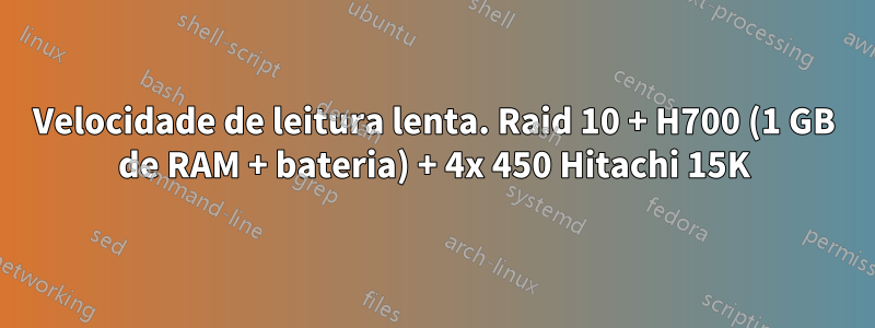 Velocidade de leitura lenta. Raid 10 + H700 (1 GB de RAM + bateria) + 4x 450 Hitachi 15K