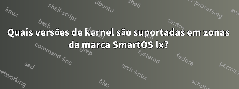 Quais versões de kernel são suportadas em zonas da marca SmartOS lx?