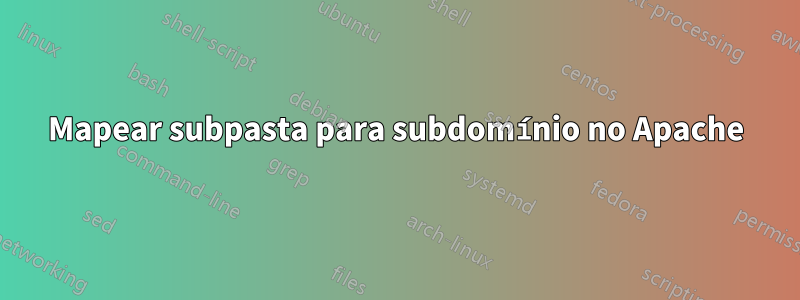 Mapear subpasta para subdomínio no Apache