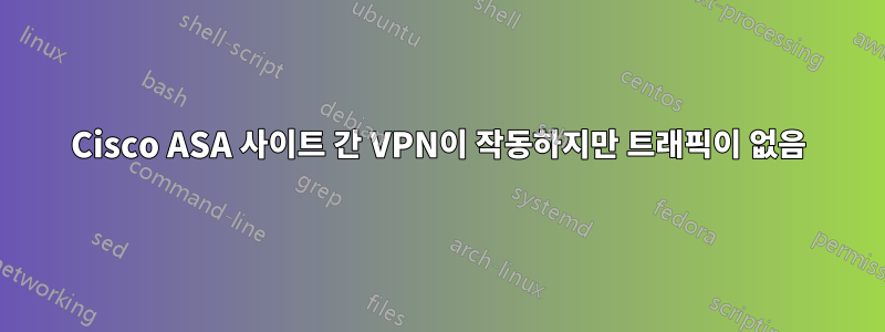 Cisco ASA 사이트 간 VPN이 작동하지만 트래픽이 없음