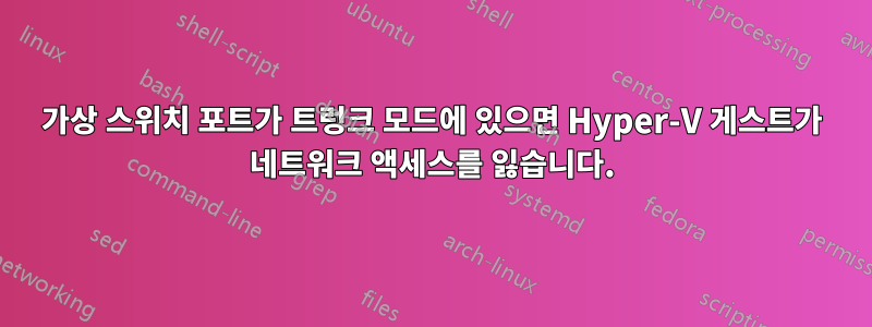 가상 스위치 포트가 트렁크 모드에 있으면 Hyper-V 게스트가 네트워크 액세스를 잃습니다.