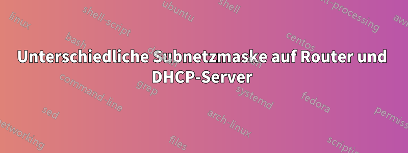 Unterschiedliche Subnetzmaske auf Router und DHCP-Server