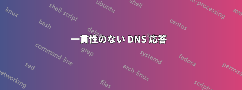 一貫性のない DNS 応答 