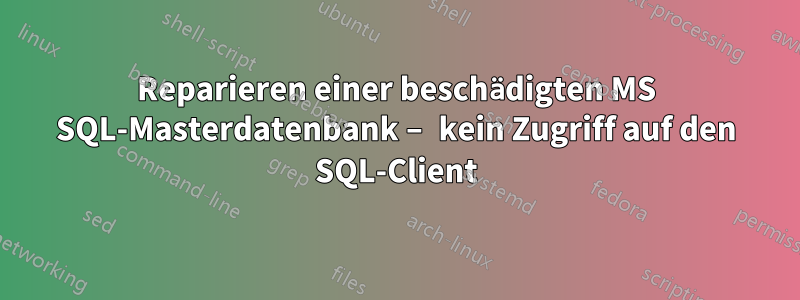 Reparieren einer beschädigten MS SQL-Masterdatenbank – kein Zugriff auf den SQL-Client