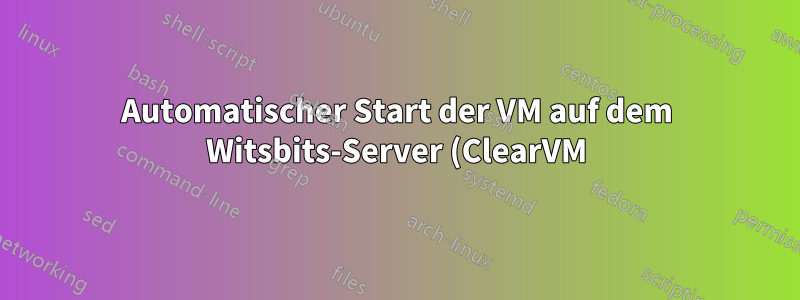 Automatischer Start der VM auf dem Witsbits-Server (ClearVM)