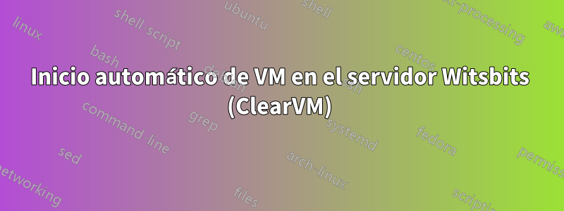 Inicio automático de VM en el servidor Witsbits (ClearVM)