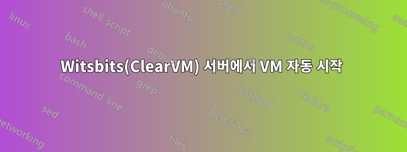 Witsbits(ClearVM) 서버에서 VM 자동 시작