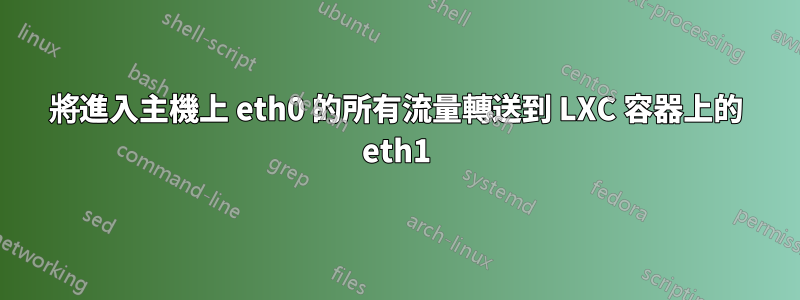 將進入主機上 eth0 的所有流量轉送到 LXC 容器上的 eth1