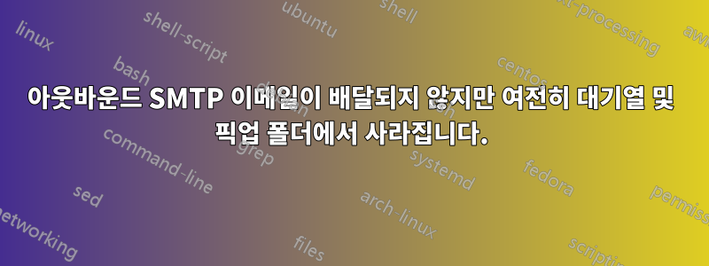 아웃바운드 SMTP 이메일이 배달되지 않지만 여전히 대기열 및 픽업 폴더에서 사라집니다.