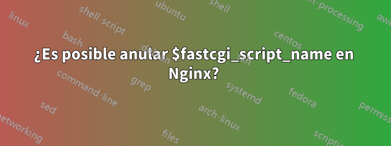 ¿Es posible anular $fastcgi_script_name en Nginx?