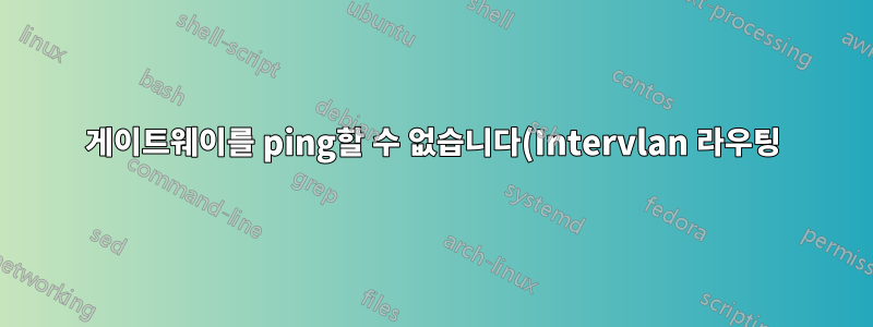 게이트웨이를 ping할 수 없습니다(Intervlan 라우팅).