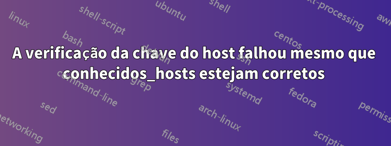 A verificação da chave do host falhou mesmo que conhecidos_hosts estejam corretos