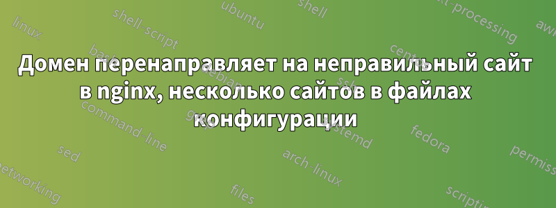 Домен перенаправляет на неправильный сайт в nginx, несколько сайтов в файлах конфигурации