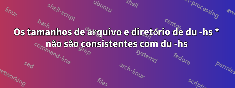Os tamanhos de arquivo e diretório de du -hs * não são consistentes com du -hs