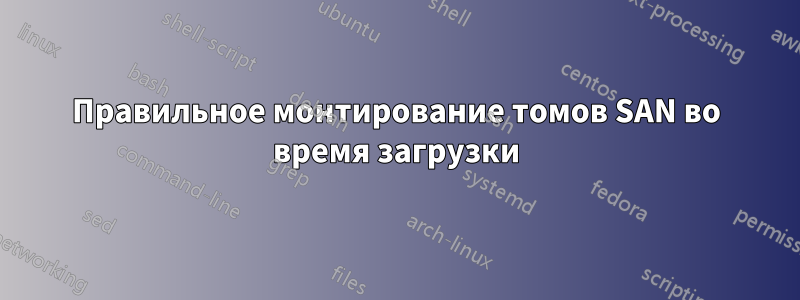 Правильное монтирование томов SAN во время загрузки