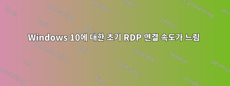 Windows 10에 대한 초기 RDP 연결 속도가 느림