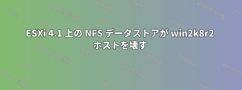 ESXi 4.1 上の NFS データストアが win2k8r2 ホストを壊す