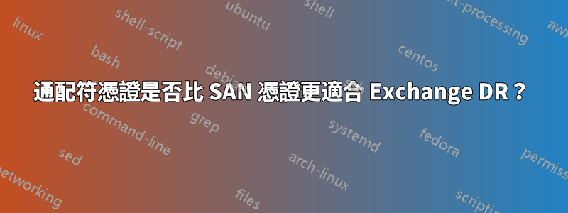 通配符憑證是否比 SAN 憑證更適合 Exchange DR？