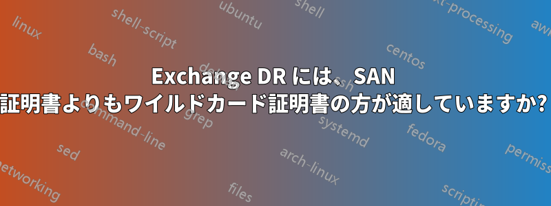 Exchange DR には、SAN 証明書よりもワイルドカード証明書の方が適していますか?